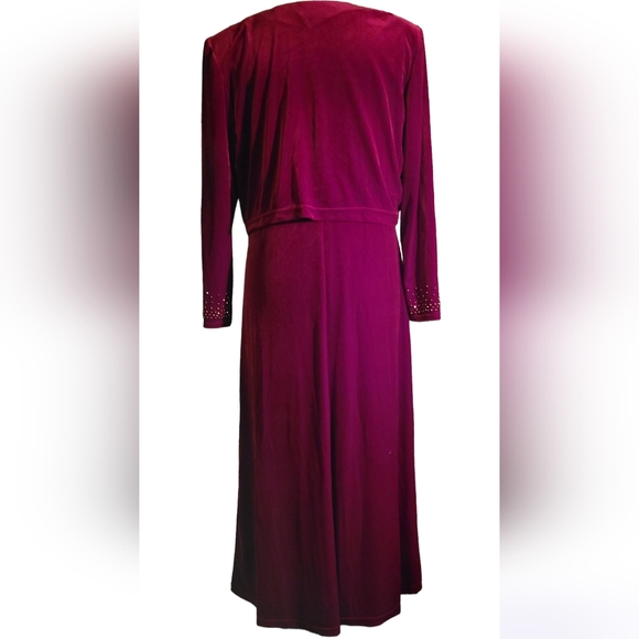 Vintage R&M Richards Red Formal Cocktail Party Holiday Xmas 2 Piece Jacket Dress - Picture 5 of 15